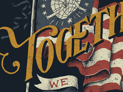 Together We Do Stuff flag lettering typography