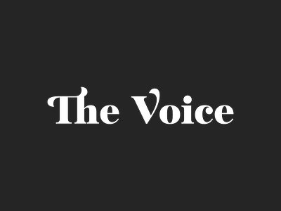 The Voice bold font ligature serif swash swirl the typeface voice