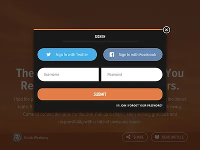 Modal Sign In Form modal sign in ux