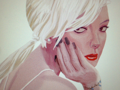 Platinum blonde digital painting illustration portrait