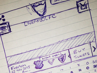 LFC mobile sketch 1 comps football interaction mobile navigation sketch ui wireframe