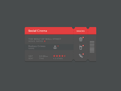 Social Cinema Ticket Ui app cinema flat movie social ticket ui