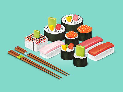 Sushi Pattern work in progress chopsticks pattern patternlibrary rice sushi