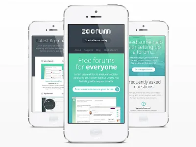 Zoorum - Social Forums css3 design development forum gradient html5 mobile opensans responsive startup webapp wordpress