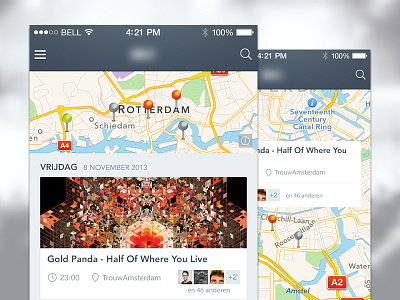 Event app app event gradient ios ios7 iphone map party pins