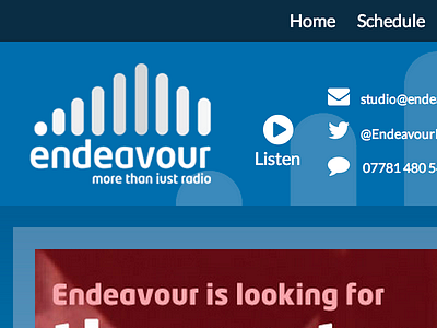 Endeavour Radio Website css html logo php radio two version website