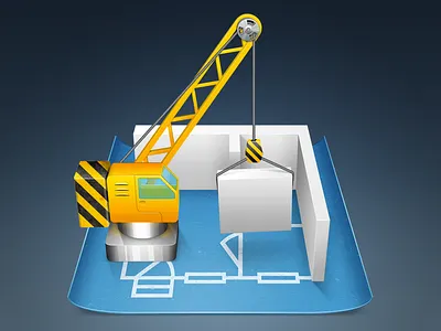 App Icon for Blueprint app blue blueprint build chrome construction crane icon mac os paper x