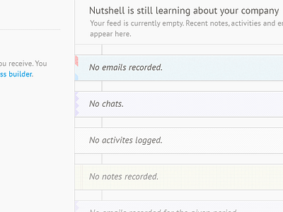 Nutshell UI design dashboard data design empty state texture ui design