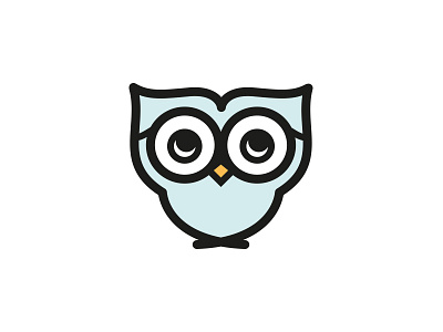 Wise little owl cute icon logo owl smart wise