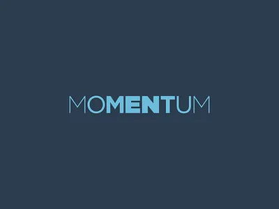 Momentum blue letters momentum