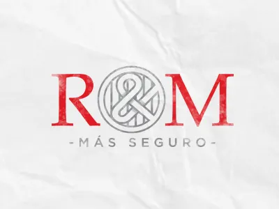 R&M ampersand branding insurance knot logo mark