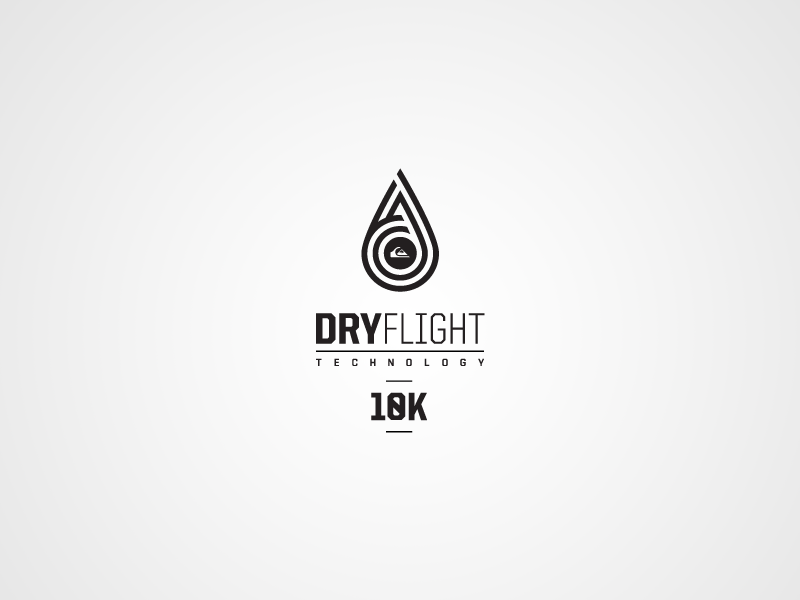 GIF - WIP Quiksilver DryFlight Technology Logo Mark black lockup logo mark mountain quiksilver type united sans waterdrop wave wip