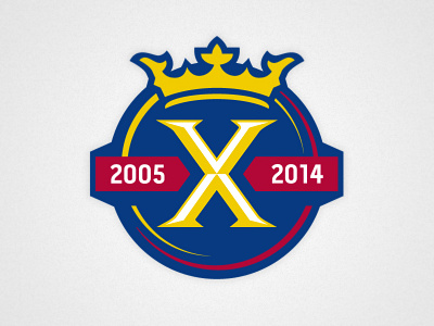 Real Salt Lake 10th Season Secondary Mark 10 anniversary athletics banner button crown real salt lake rsl soccer sports ten x