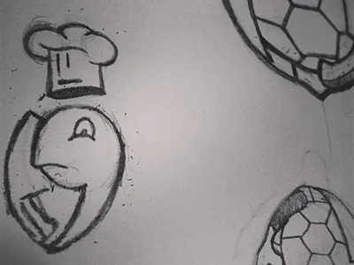 Chef Turtle chef chef turtle hat knife logo sketch turtle