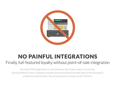 No painful integrations app cash register flat illustration loyalty mobile point of sale pos rewards thanx