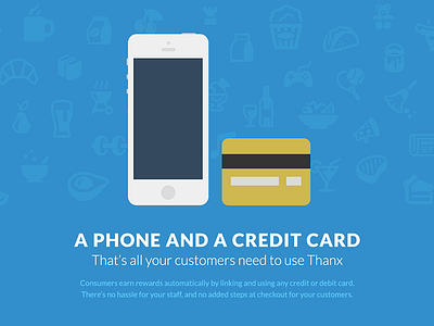 A phone and a credit card app credit card flat icons illustration iphone loyalty mobile rewards thanx