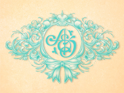 Andrew & Deanne Monogram baroque classy emblem flourishes monogram print vintage wedding