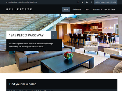 Real Estate Theme WIP dark flat modern slider wip wordpress