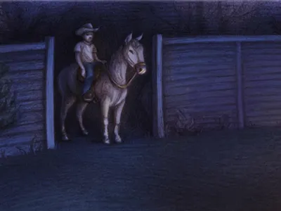 Detail - Mysterious Stranger digital illustration pencil