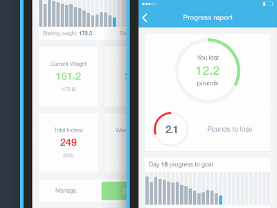 Bodytrack dashboard app dashboard data fitness flat graph ios7 minimal simple ui ux wellness