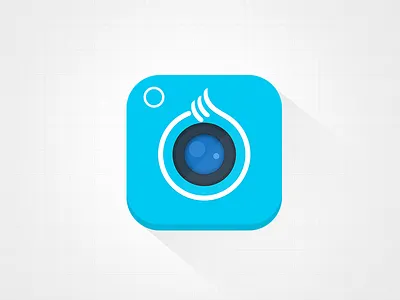 Redeem App Icon app blue brndstr camera flat flat icon icon ios iphone redeem ui