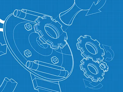 How to grow up your robot blueprint drawing illustration mech robot technical