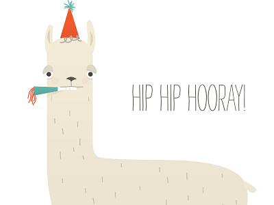 Party Llama animal illustration llama new year party