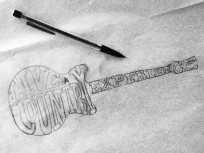 Live Country Experience country guitar hand drawn type lettering music type