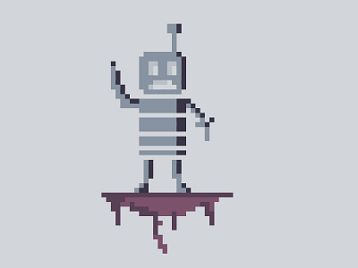 Robot in Ruins art pixel pixelart