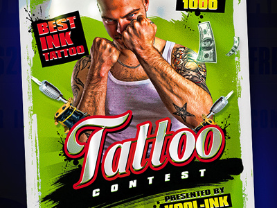 Best Contest Tattoo Flyer Template adobe best contest design flyer graphic ink paint photoshop poster tattoo template