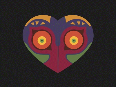 Majora's "Masks" animation gaming gif graphic illustration masks motion nintendo spooky zelda