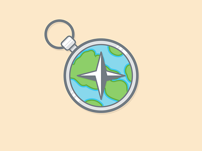 Compass compass earth flat globe icon illustration navigate