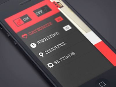 Menu grey menu navigation red ui ux