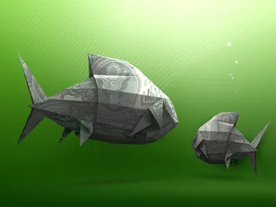 Affiliate Program bubble dollar fish green money poly