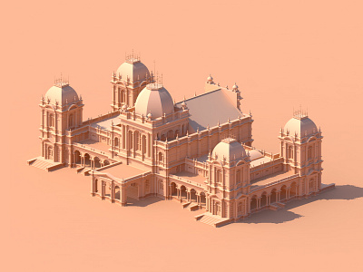 Noor Mahal 3d architecture art buildings heritage monochrome monuments palace