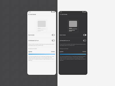 Settings Light mode vs Dark mode 007 dailyui dark mode light mode setting ui