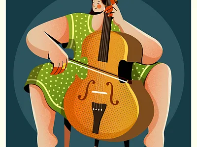 Violinist adobe illustrator character design digital art flat vector graphic design illustration illustrator vector art visual arts