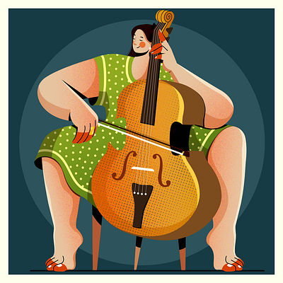 Violinist adobe illustrator character design digital art flat vector graphic design illustration illustrator vector art visual arts