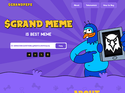 Meme coin landing page bnb bnb smart chain coinmarketcap crypto design exchange grand meme landingpage meme meme chain meme coin meme coin landing page meme coin web design meme coin website design pepe pepe website design trend trend meme coin ui uidesign