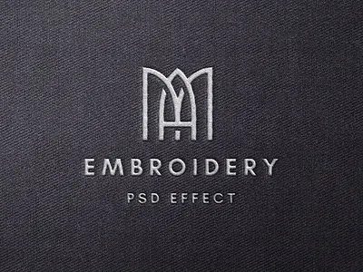 Stitching Embroidery Mockup branding cloth clothing effect embroidery fabric logo logotype mockup photoshop presentation psd realistic showcase stitches stitching stitching embroidery mockup text texture