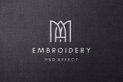 Stitching Embroidery Mockup branding cloth clothing effect embroidery fabric logo logotype mockup photoshop presentation psd realistic showcase stitches stitching stitching embroidery mockup text texture