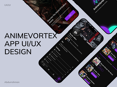 🌌 AnimeVortex - Dive Into the World of Anime app appdesign design figma ui uiux