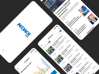 News & Shopping App UI appdesign branding creativedesign design dribbleshots figma illustration logodesign minimaldesign mobilapp moderndesign prototype ui uiux ux webdesign wireframes