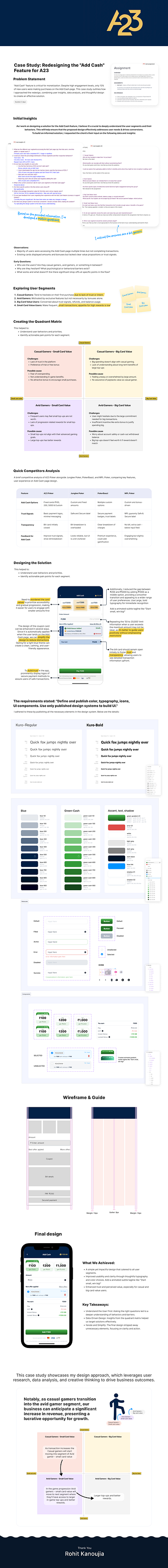 Add Cash Feature I A23 Poker add cash case study design figma mobile app product design uiux user experience user research ux design