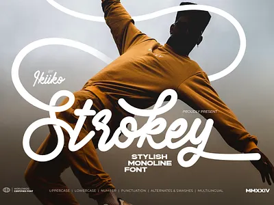 Strokey - Stylish Monoline Font bold script font hipster hypebeast line logo logo script modern script monoline script stroke stylish swash trendy typeface typography