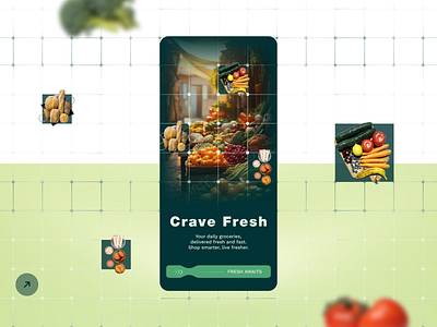 Groceries Shopping - Mobile App Design 🛒 app design app development delivery delivery service ecommerce food food delivery fresh grocery graphic design grocery grocery app hassle free grocery illustration mobile app online shopping ui ux