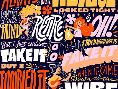 The Rhythm of Typography Illustration art artist artwork bold typography colorful colorful design colors creative creative art creativity design girl with guitar guitars illustration insparation typo typography typography styles vibrant vibrant illustration