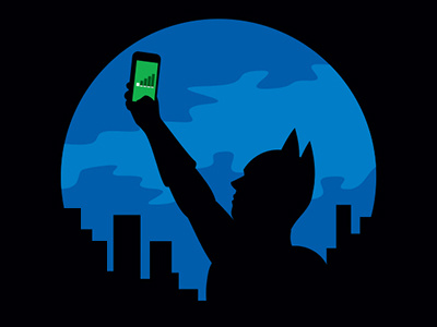 Bat Signal batman glenn jones glennz illustration illustrator phone signal tshirt vector