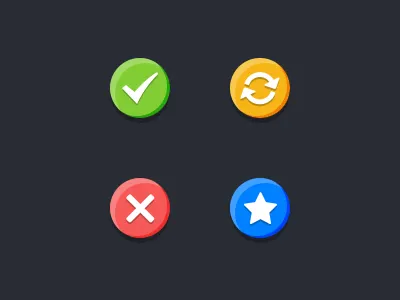 Tracker icons check delete icons retry star vip
