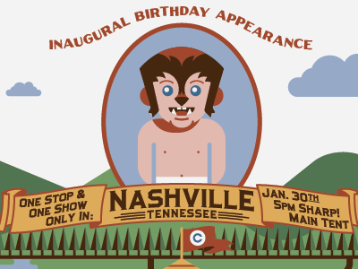 Wolf-Boy's first Birthday (detail) announcement baby birthday boy circus invite nashville werewolf wolf